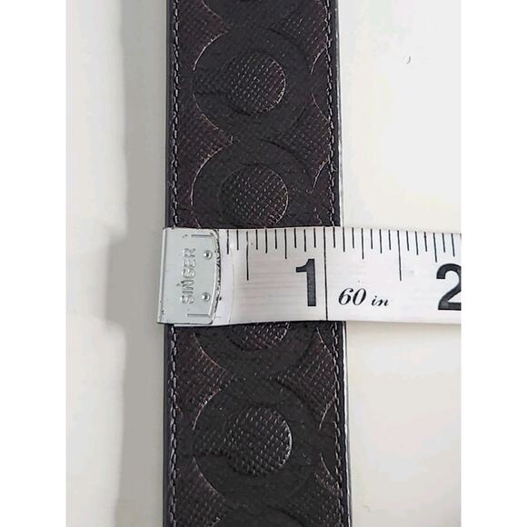 Coach Brown Signature Coated Canvas and Leather Reversible  COACH reversible Signature embossed leather dress belt Harness brown 35-39 in